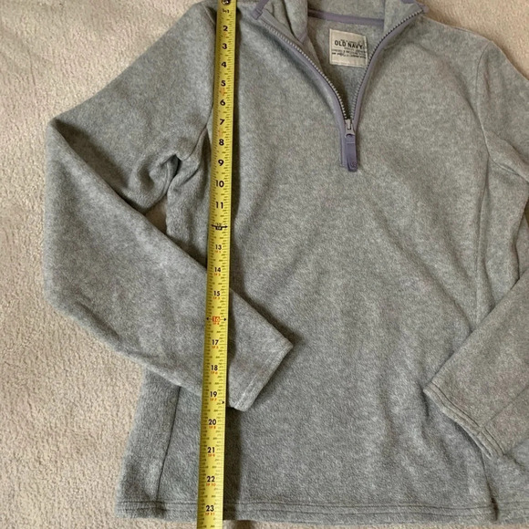 Like NEW Old Navy 1/4 zip jacket pull over fleece gray color size small - Picture 8 of 10